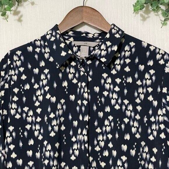 H&M Versatile Career Blouse Long Sleeve Soft Woven Office Casual Shirt Size 12 - Picture 3 of 7